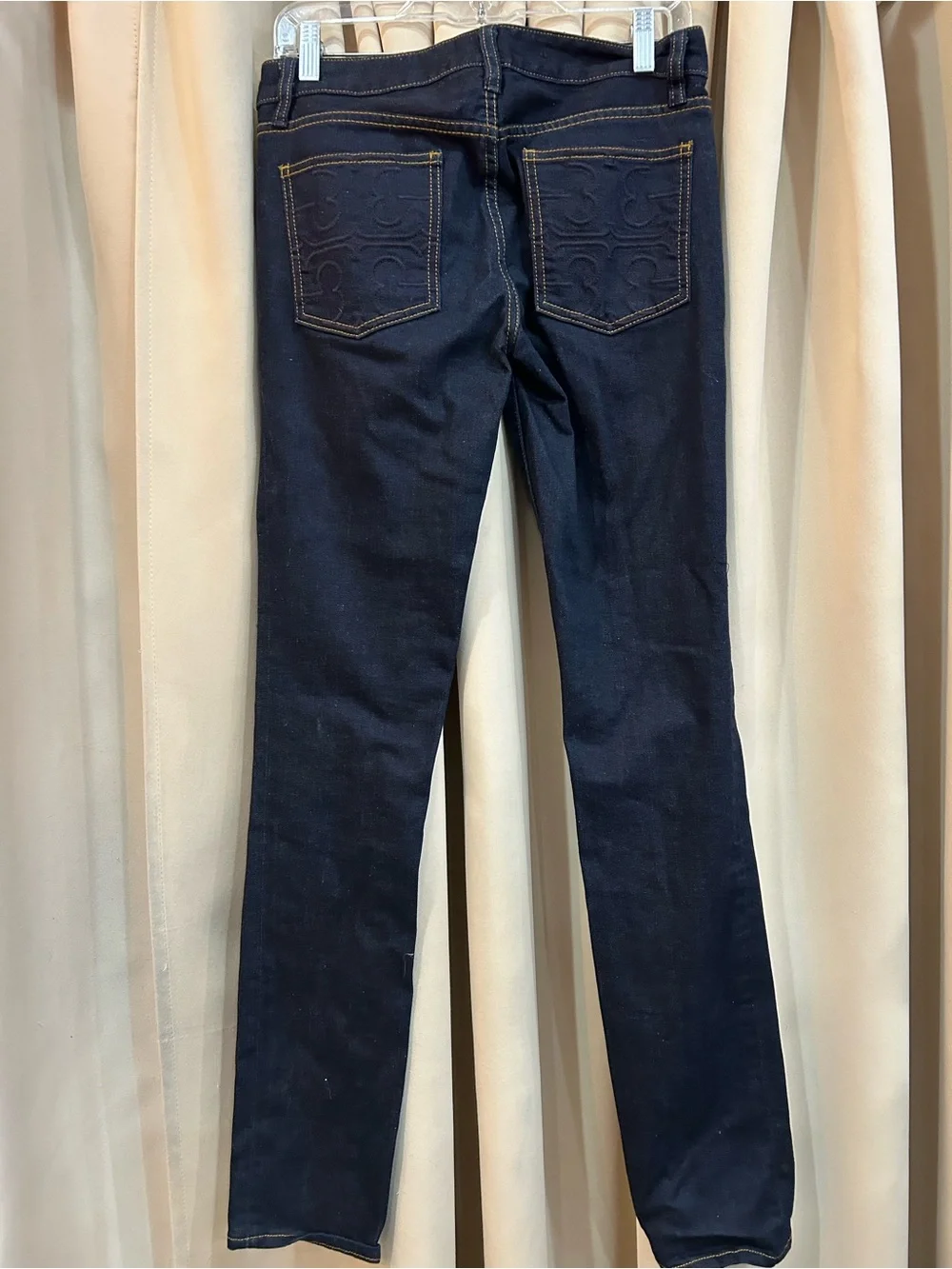 NWT Tory Burch Women's Skinny Jeans in Dark Indigo with Gold Hardware Size 4
